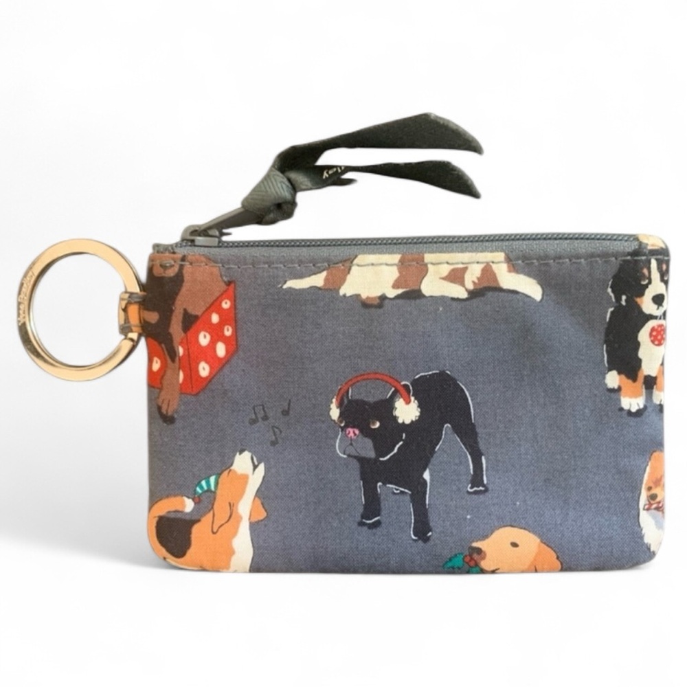 Vera Bradley Dog Print Wristlet - Black and Gray